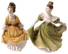 Two Royal Doulton figures, Lynne HN2329 and Coralie HN2307.