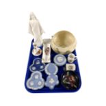 A tray containing assorted ceramics including Royal Doulton Bobby Burns bowl,