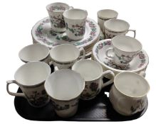 A tray containing 28 pieces of Newcastle upon Tyne Indian Tree patterned tea and dinner china.
