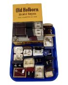 A vintage Old Holborn cigarette tin together with a large quantity of assorted cufflinks.