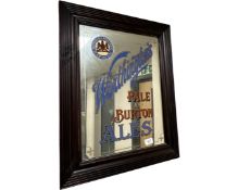 An advertising mirror, Worthington's Pale and Burton Ales, 51cm by 61cm.