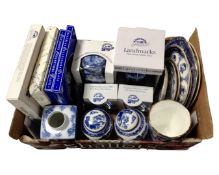 A box containing a quantity of boxed and unboxed Ringtons china including vases, caddies, mugs,