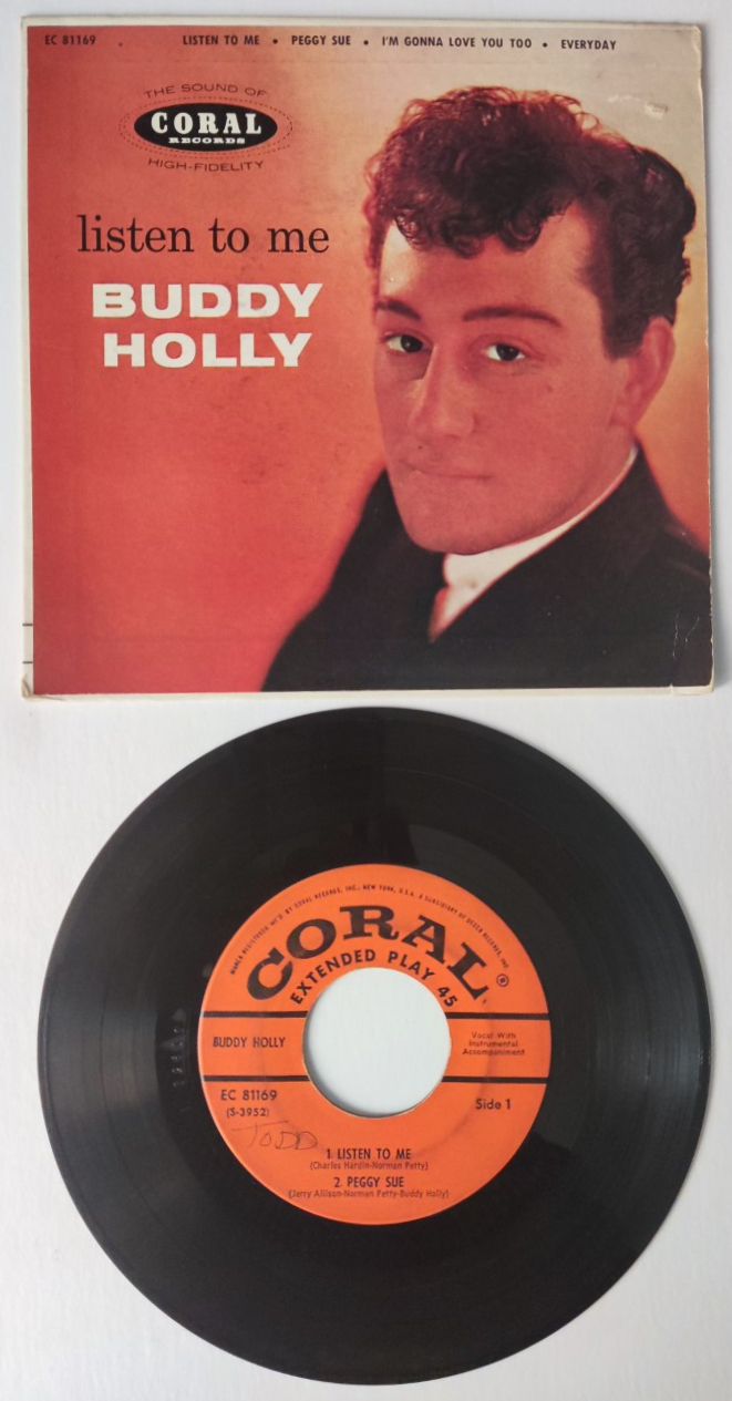 Buddy Holly - Listen to me 7" EP 1st pressing on the Coral orange label.