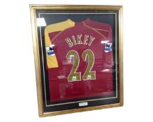 A Reading FC season 2006/07 Bikey signed shirt in frame.