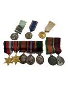 Miniature medals, some silver, including Coronation, Territorial and three-bar Crimea.