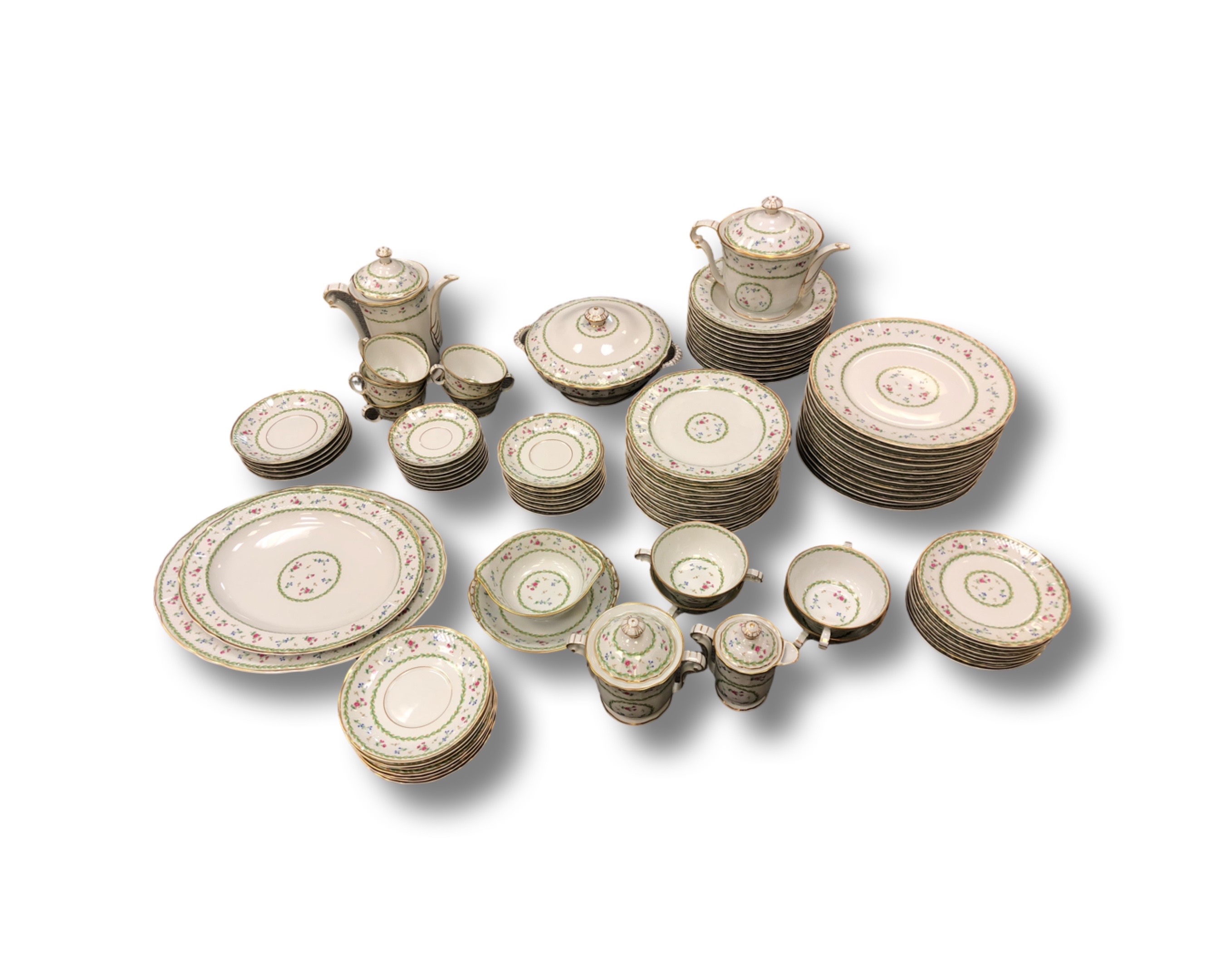 An eighty-nine piece Bernaud Limoges of France Artois part-porcelain dinner service,