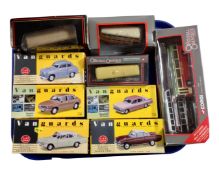 A tray containing five boxed Vanguard die cast vehicles together with four further boxed Corgi