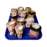 A tray containing 11 Avon Ware Dickens character jugs.