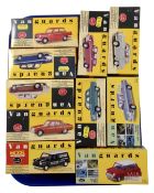 A tray containing ten boxed Vanguard die cast vehicles.