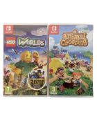 Two Nintendo Switch games, Animal Crossing: New Horizons, and LEGO World.