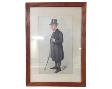 A Spy caricature print of Randall Thomas Davidson, the bishop of Winchester,