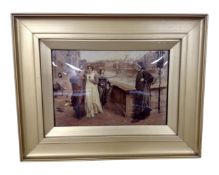 A 19th century crystoleum, Dante and Beatrice, after the original, in gilt frame, 25cm by 17cm.