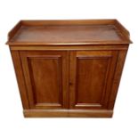 A 19th century mahogany double door cabinet with gallery