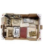 A box of ephemera, large quantity of monochrome photographs, snapshot books,