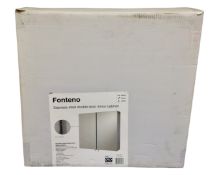 A Fonteno stainless steel double door bathroom cabinet, boxed.