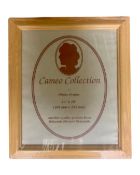 One crate containing eighteen Cameo Collection large 12" x 10" pine photo frames,