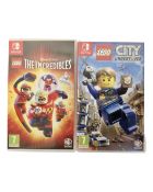 Two Nintendo Switch games, LEGO City Undercover and LEGO The Incredibles.