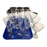 A tray containing Mikasa drinking glasses.