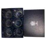 A set of six Stuart Crystal whiskey glasses (boxed).