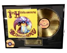 A limited edition 24 carat gold plated record of The Jimi Hendrix Experience studio album 'Are You