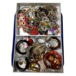 Two boxes containing a large quantity of assorted costume jewellery.