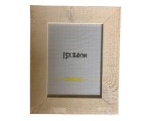 One crate containing thirteen Xenos white wood 15 cm x 20 cm photo frames,