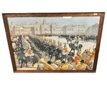 An original print/poster circa early 1930's by Christopher Clark, Trooping the Colour,