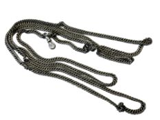 A silver long guard chain CONDITION REPORT: 113g
