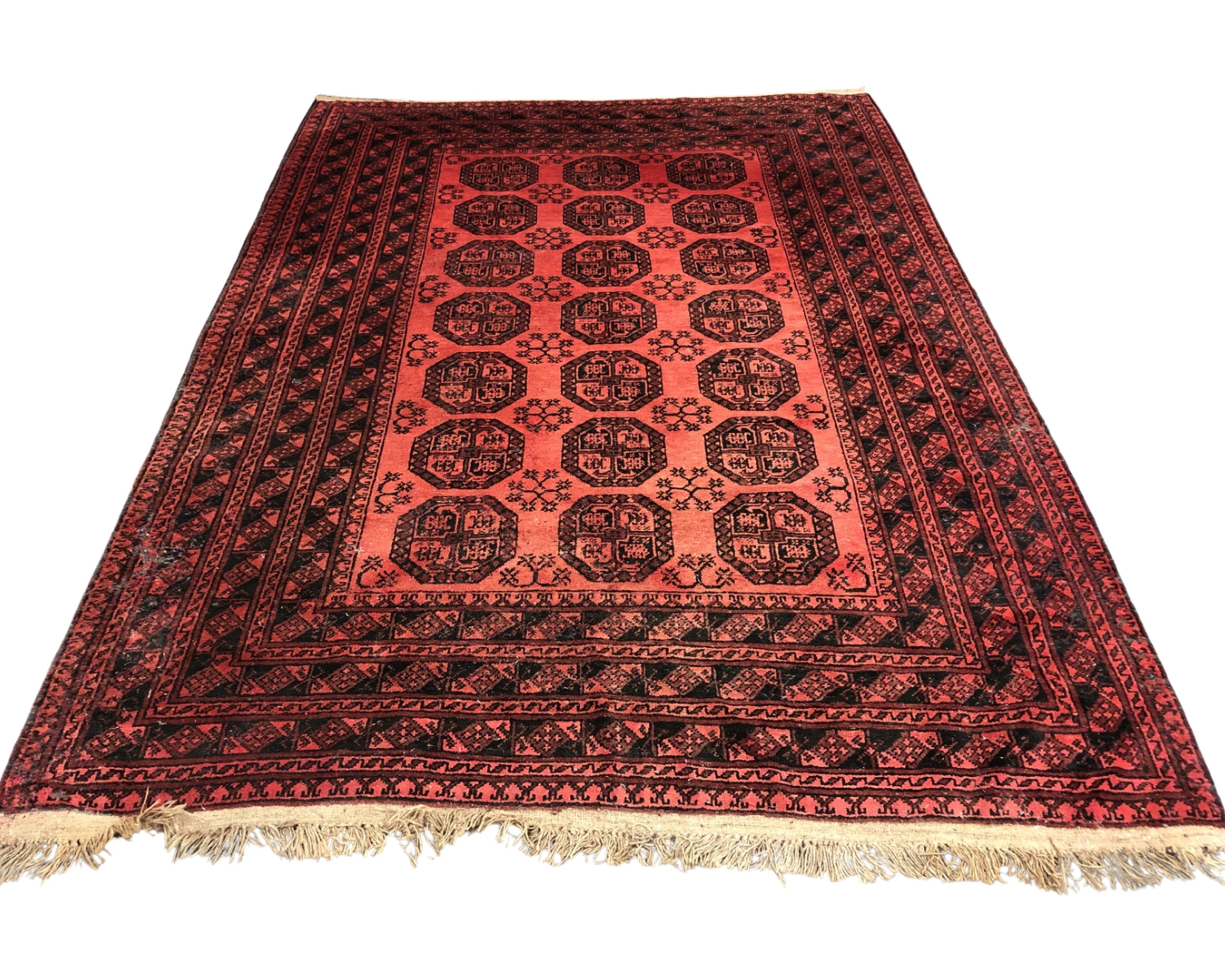 A Bokhara carpet, Afghanistan, 206cm by 296cm.