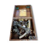 A Heath & Co 10'' Class A Sextant, cased.