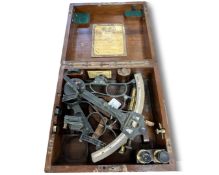 A Heath & Co 10'' Class A Sextant, cased.