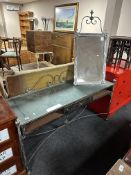 A Barker and Stonehouse polished steel dressing table with easel mirror