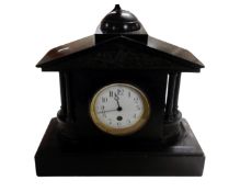 A 19th century black slate mantel clock.