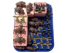 A tray containing two boxes of six Britains American Bison (12),