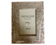 One crate containing twenty Xenos Fotolijst silver wood finish 10 cm x 15 cm photo frames,