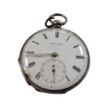 A silver cased pocket watch.