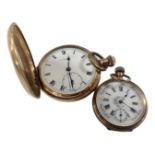 Two gold plated cased pocket watches.