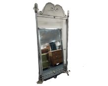 A Barker and Stonehouse polished steel cheval mirror