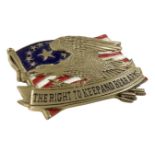 An American 2nd amendment 'The Right to Keep and Bear Arms' belt buckle.