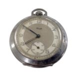 A chrome cased Art Deco pocket watch.