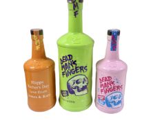 Three bottles of Dead Man's Fingers rum, Lime (1.