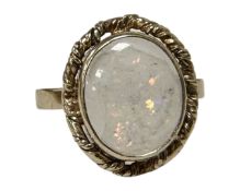 A 9ct gold opal ring,