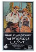 A collection of posters to include Fatty Artbuckle short film "Love" poster,