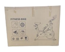 A fitness bike, boxed.