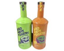 Two bottles of Dead Man's Fingers rum, Lime and Pineapple, 1.75l.