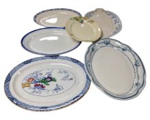 Six assorted 19th and 20th century meat plates.