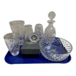 A Waterford Crystal decanter with stopper, height 28cm,