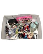 A box containing a quantity of costume jewellery.