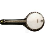 A four string banjo in gig bag