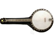 A four string banjo in gig bag
